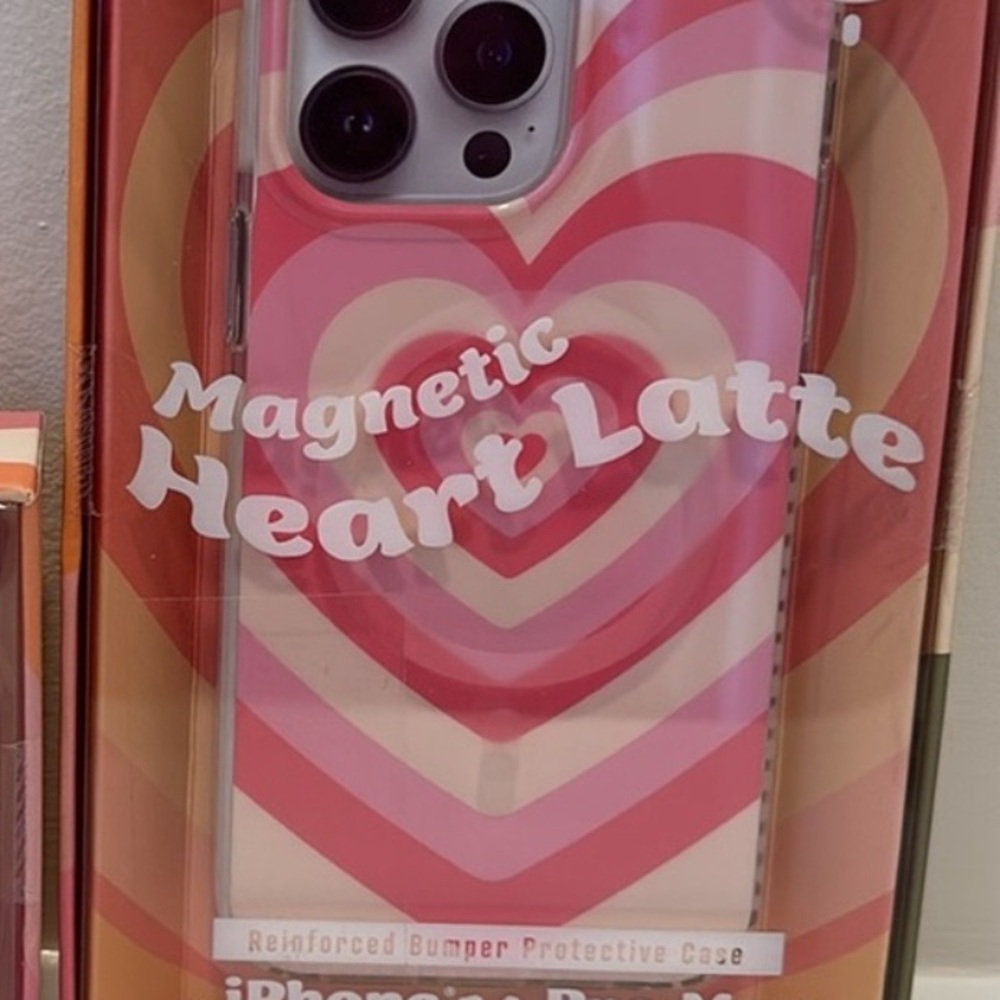 Heart Latte iPhone 14 Pro Max Case - Pink